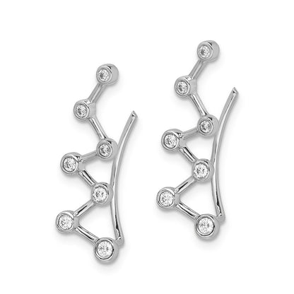 14K Weißgold Ohrringe mit echten Diamanten