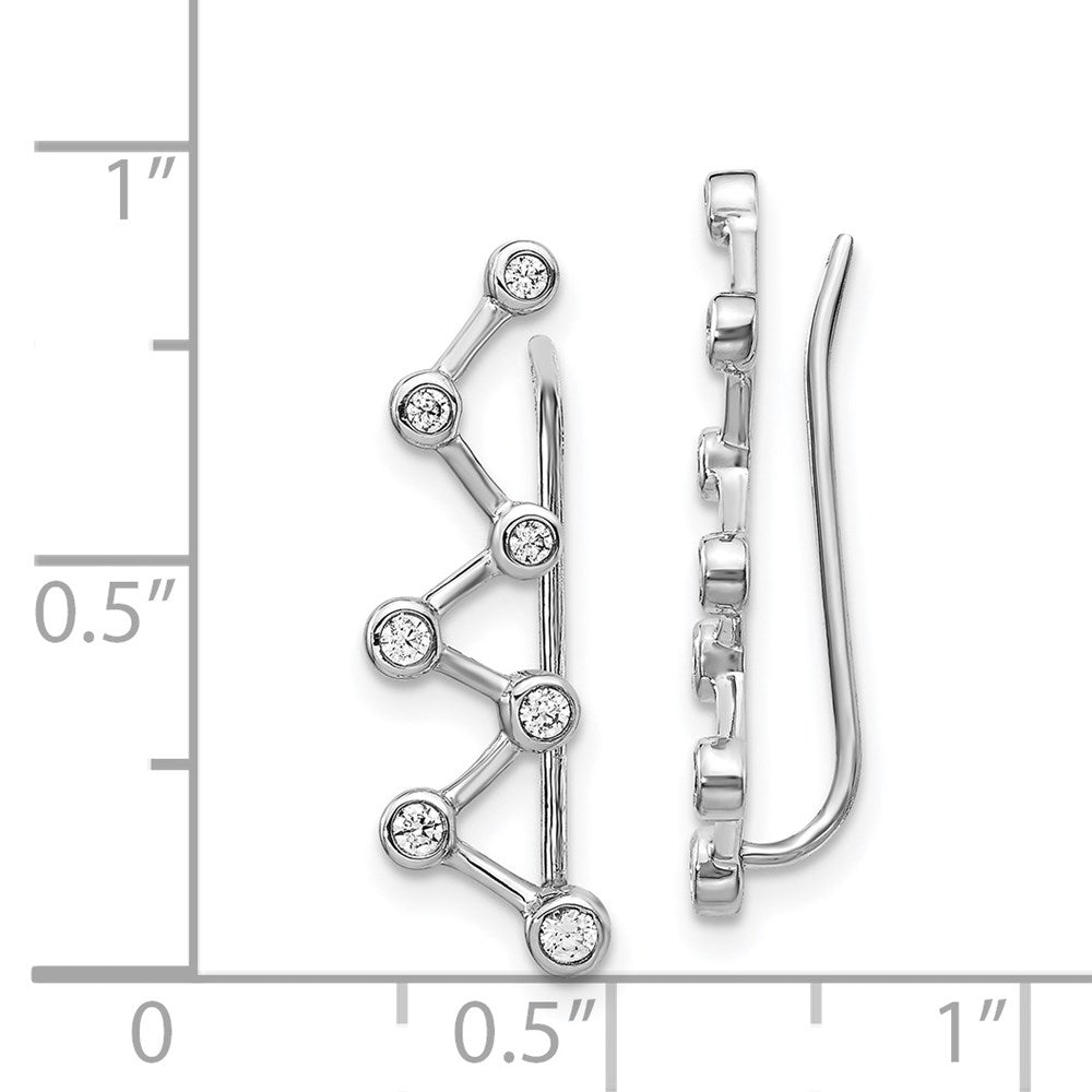 14K Weißgold Ohrringe mit echten Diamanten