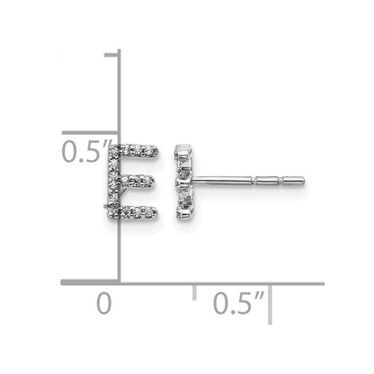 14K Weißgold Labor-Diamant Buchstabe E Initial-Ohrstecker, VS/SI+ G+