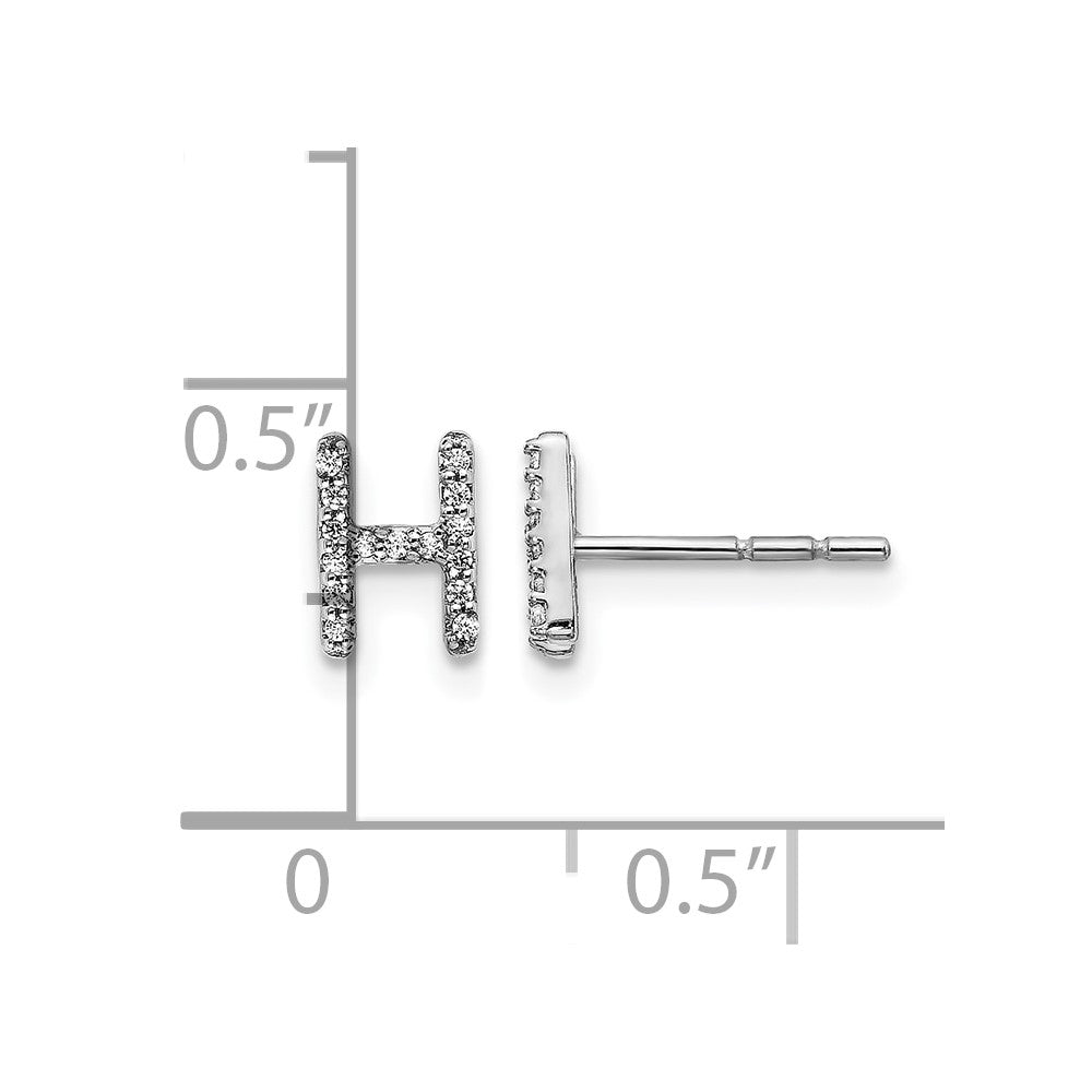 14K Weissgold Laborgezüchtete Diamant-Buchstaben-Initial-Ohrstecker VS/SI+ G+