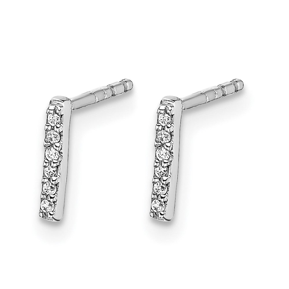 14K Weißgold Diamant-Ohrstecker mit Buchstabe „I" Initial, Labor gezüchtet, VS/SI+ G+
