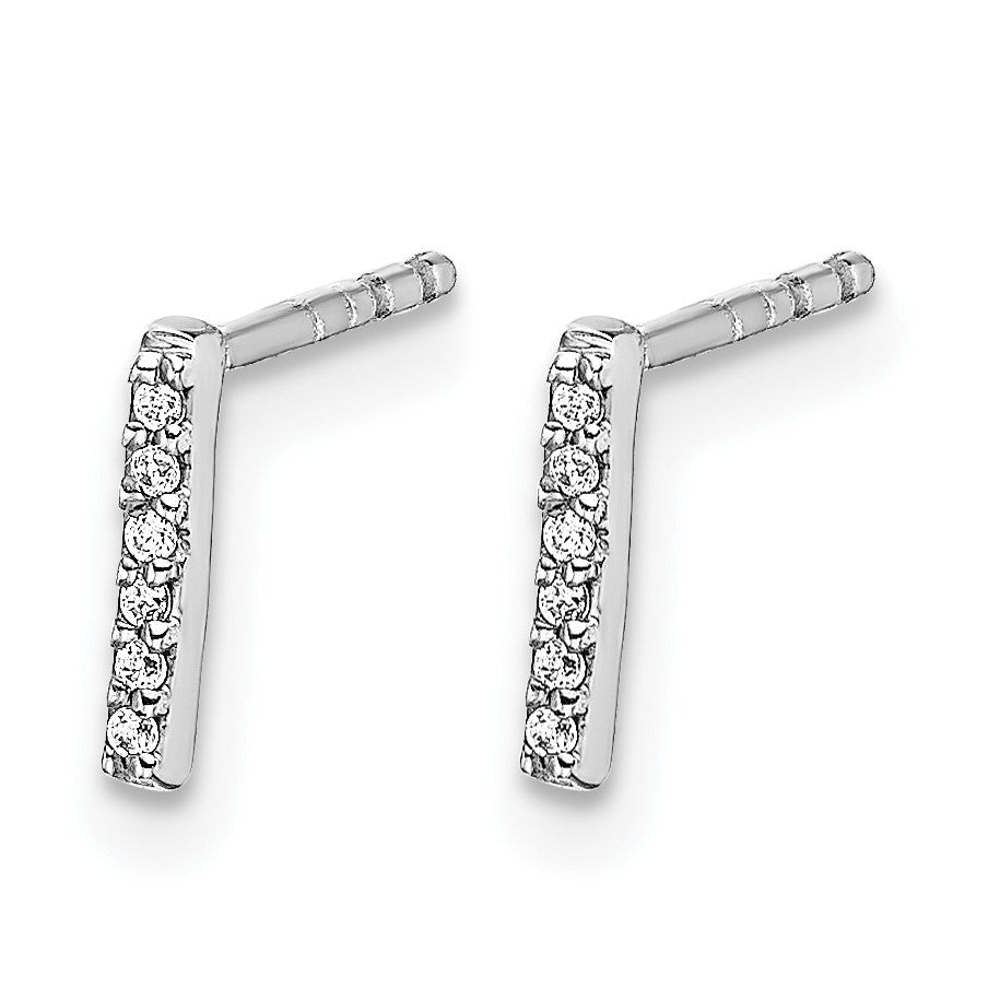14K Weißgold Ohrringe mit echten Diamanten, Initiale „I“