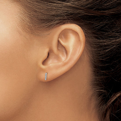 14K Weißgold Ohrringe mit echten Diamanten, Initiale „I“