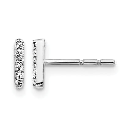 14K Weißgold Ohrringe mit echten Diamanten, Initiale „I“