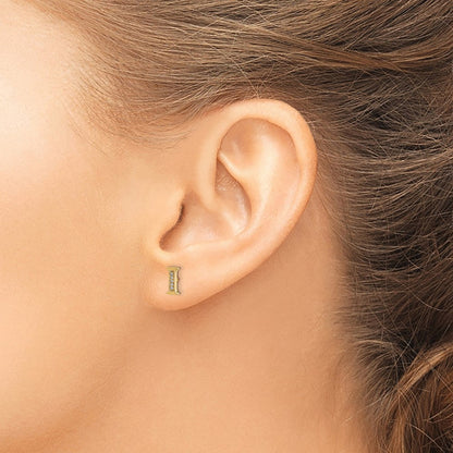 14K Gelbgold Ohrringe mit echten Diamanten, Initiale "I"