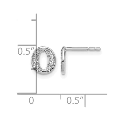 14K Weißgold Echtdiamant Buchstabe-O Ohrringe