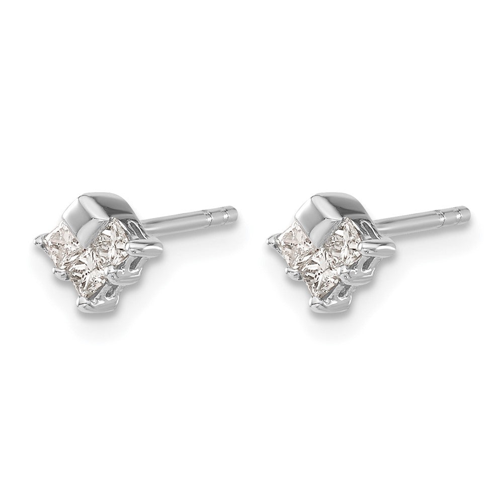 14K Weißgold Ohrringe mit echten Diamanten