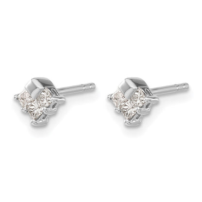 14K Weißgold Ohrringe mit echten Diamanten