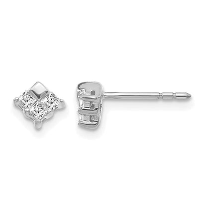 14K Weißgold Ohrringe mit echten Diamanten