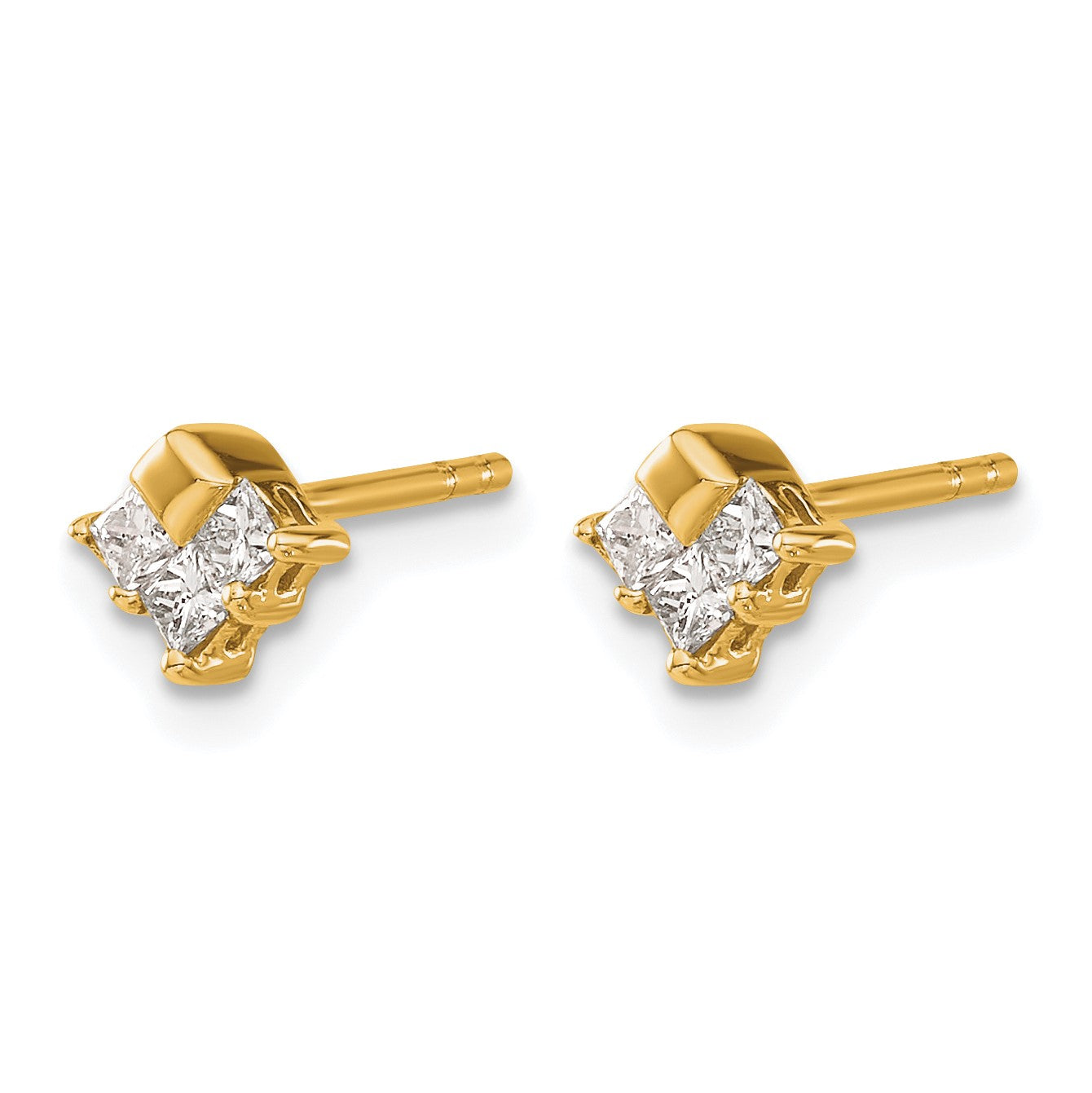 14K Gelbgold Ohrringe mit echten Diamanten