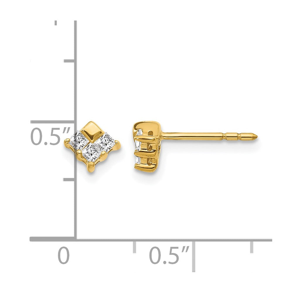 14K Gelbgold Ohrringe mit echten Diamanten