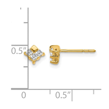 14K Gelbgold Ohrringe mit echten Diamanten