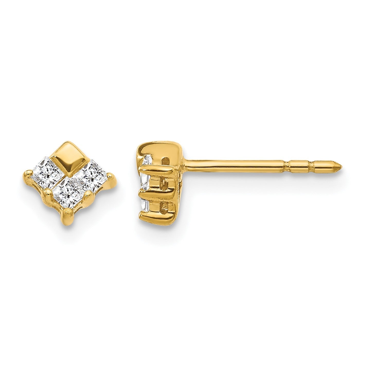 14K Gelbgold Ohrringe mit echten Diamanten
