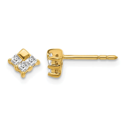 14K Gelbgold Ohrringe mit echten Diamanten
