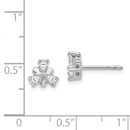 14K Weißgold Ohrringe mit echten Diamanten