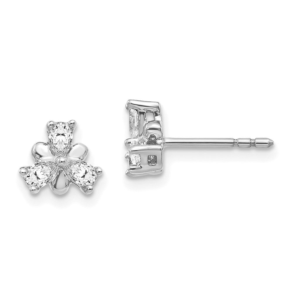 14K Weißgold Ohrringe mit echten Diamanten