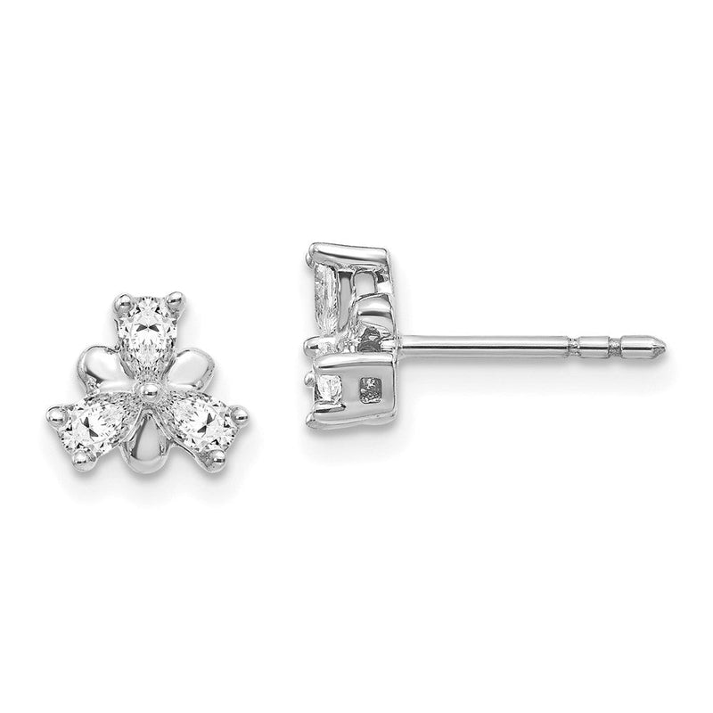 14K Weißgold Ohrringe mit echten Diamanten