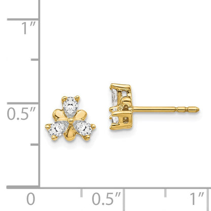 14K Gelbgold Ohrringe mit echten Diamanten