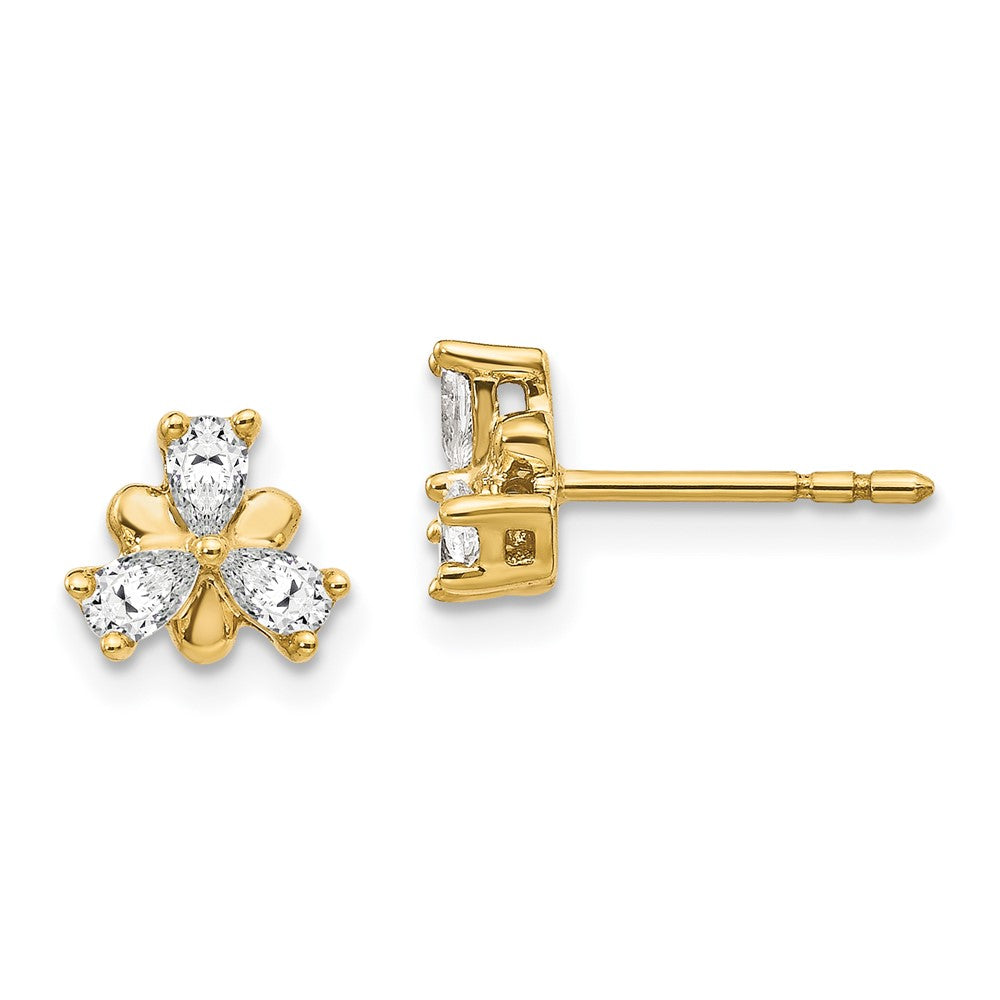 14K Gelbgold Ohrringe mit echten Diamanten