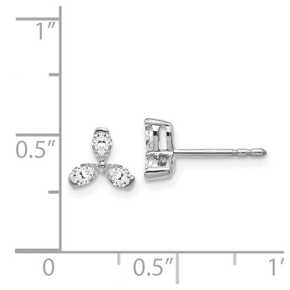 14K Weißgold Ohrringe mit echten Diamanten