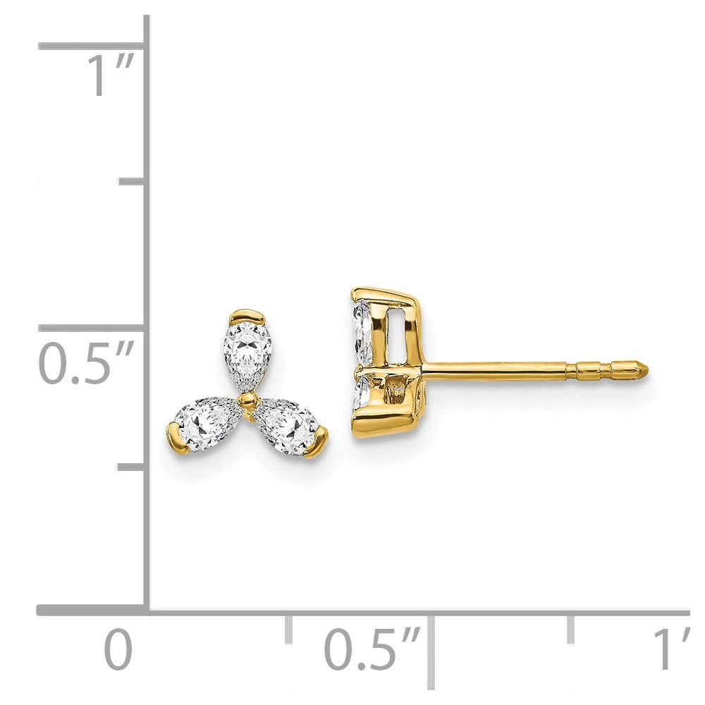 14K Gelbgold Ohrringe mit echten Diamanten
