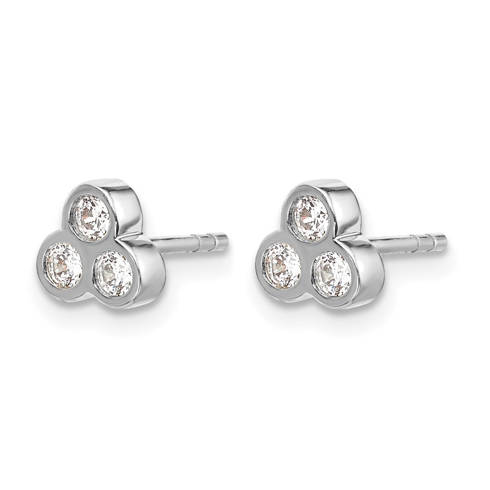 10K Weißgold 3-stone Diamant Ohrringe