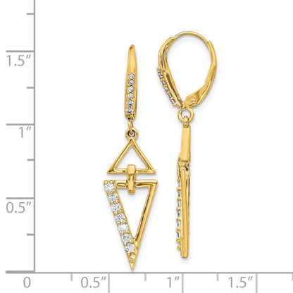 14K Gelbgold Ohrringe mit echten Diamanten