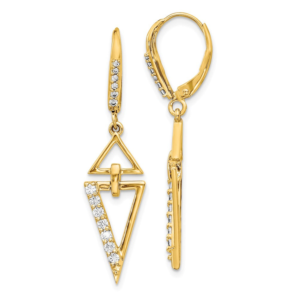 14K Gelbgold Ohrringe mit echten Diamanten