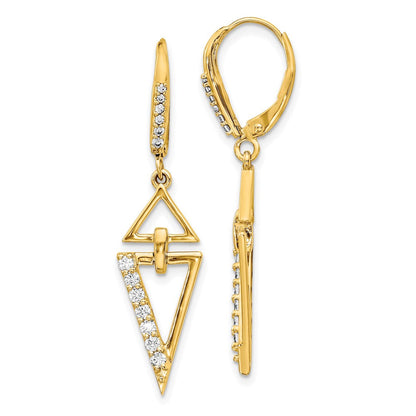 14K Gelbgold Ohrringe mit echten Diamanten