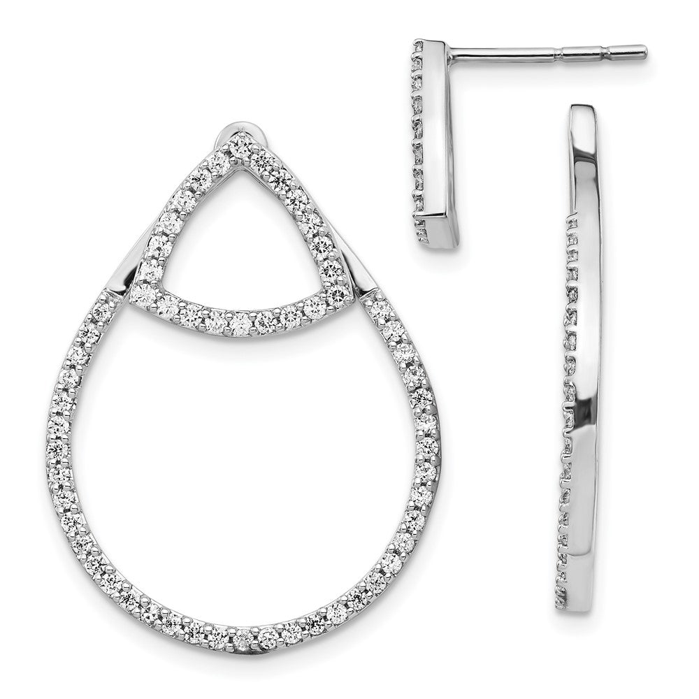 14K Weißgold Diamant-Ohrringe