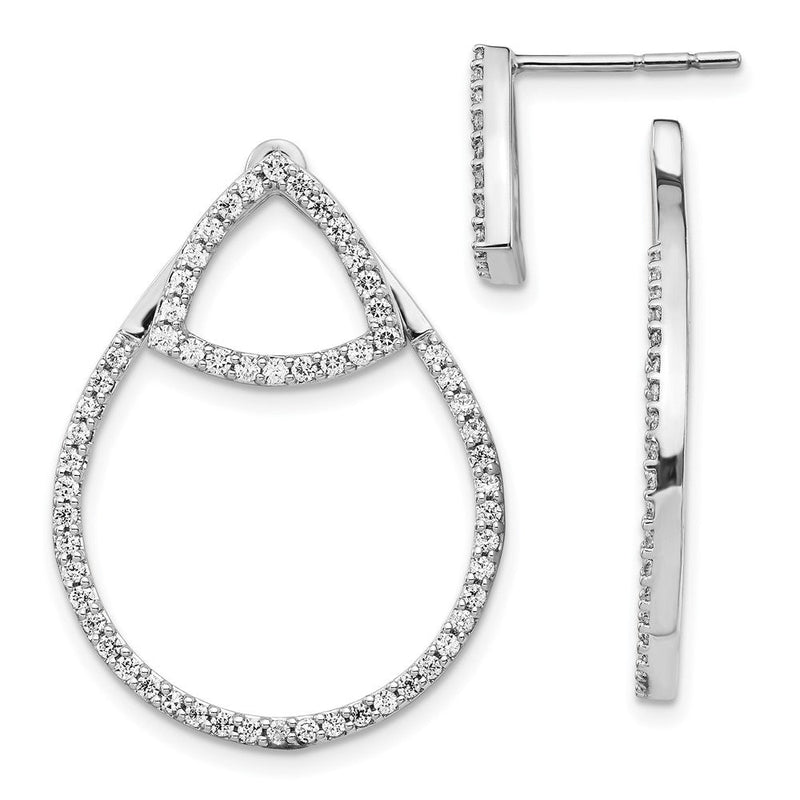 14K Weißgold Diamant-Ohrringe
