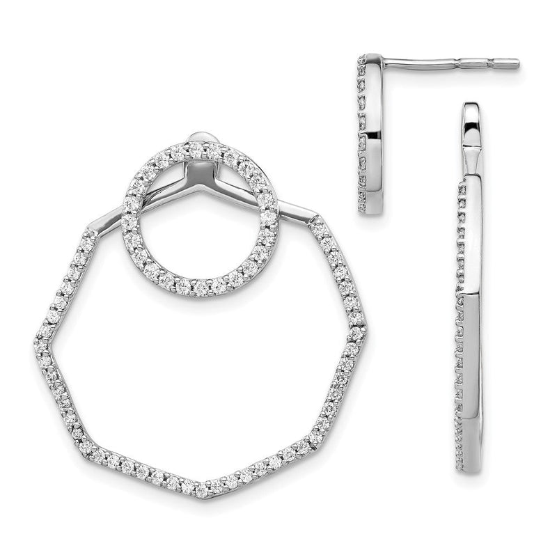 14K Weißgold Ohrringe mit echten Diamanten