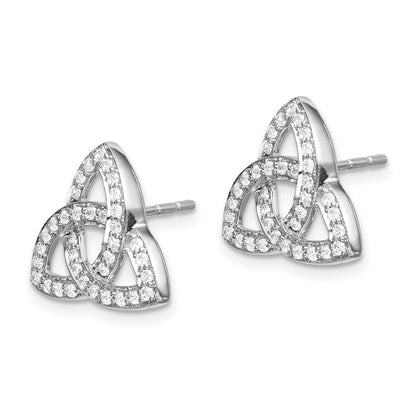 Ohrringe mit keltischem Knoten und echten Diamanten aus 14K Weißgold