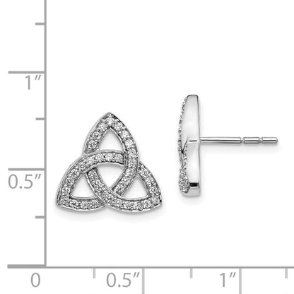 Ohrringe mit keltischem Knoten und echten Diamanten aus 14K Weißgold