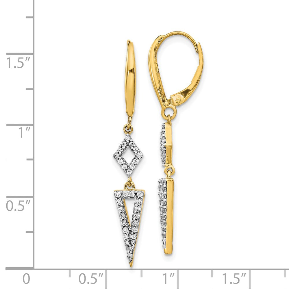 14K Gelbgold Ohrringe mit echten Diamanten