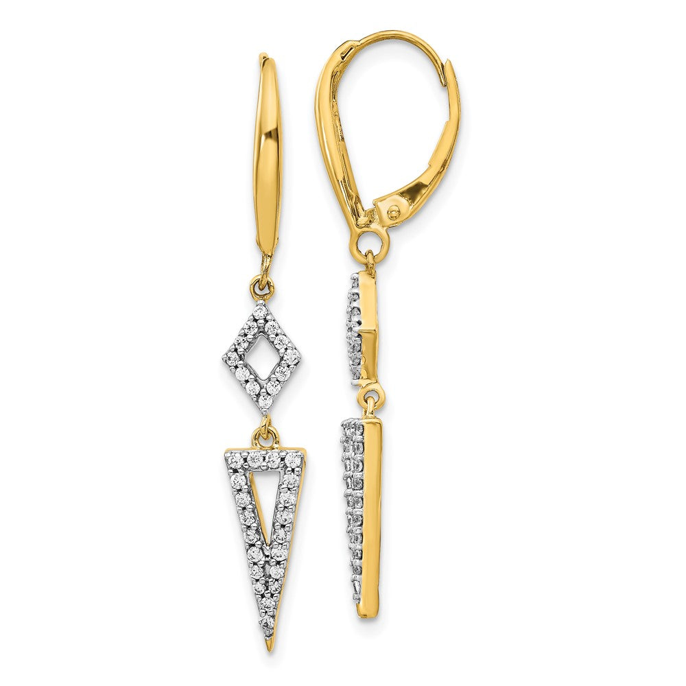 14K Gelbgold Ohrringe mit echten Diamanten