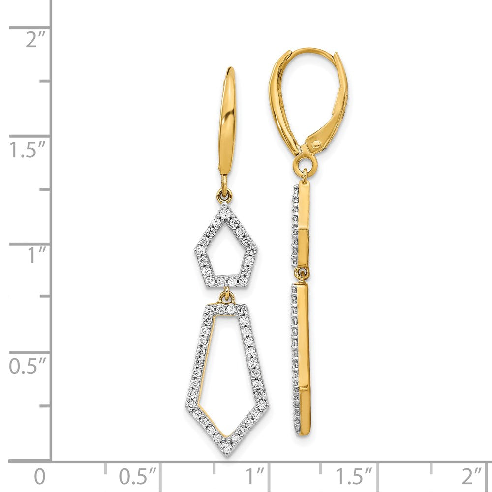 14K Gelbgold Echte Diamant-Ohrringe