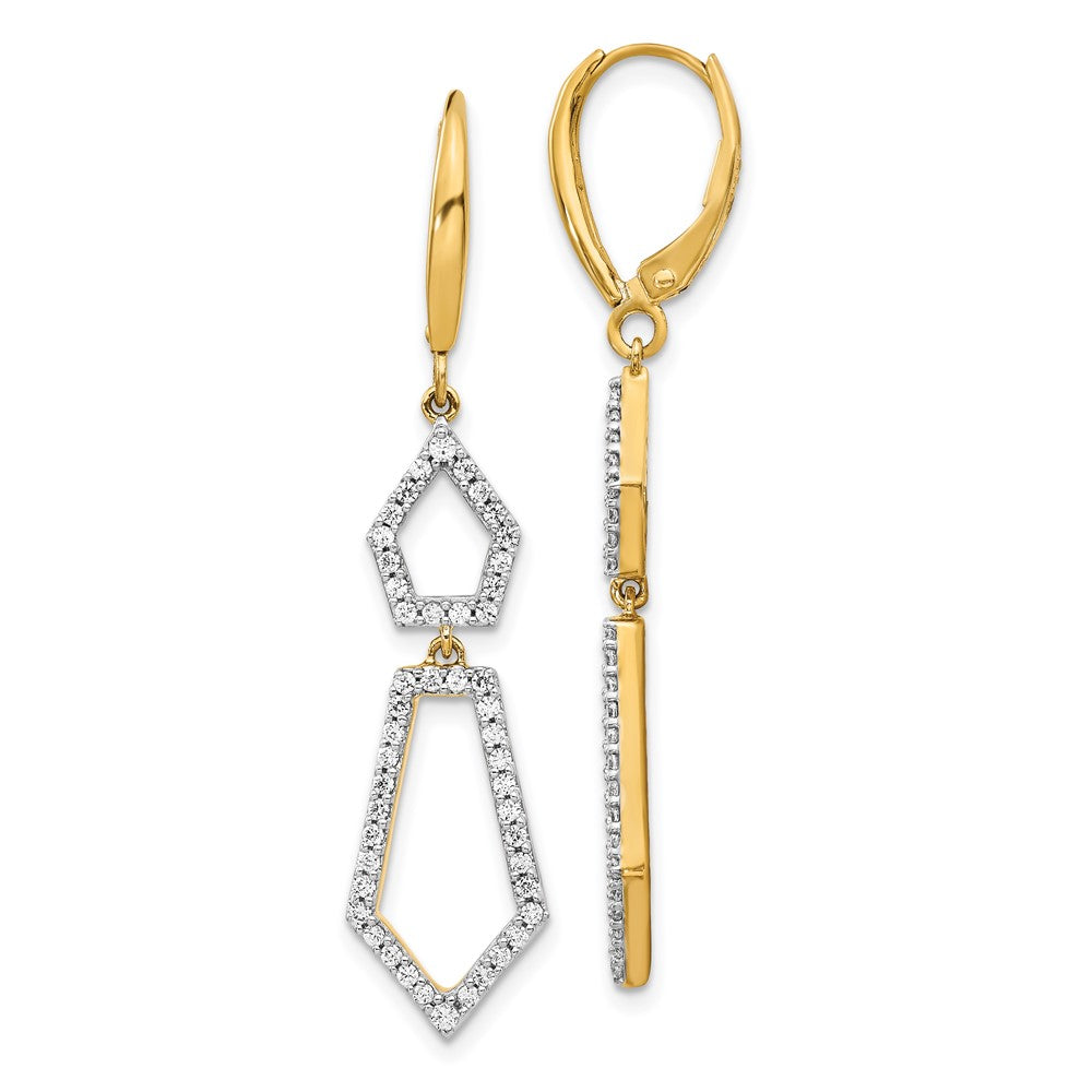 14K Gelbgold Echte Diamant-Ohrringe