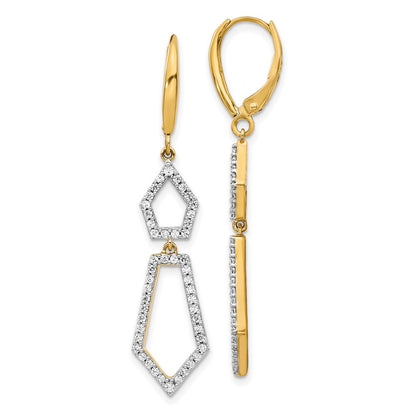 14K Gelbgold Echte Diamant-Ohrringe