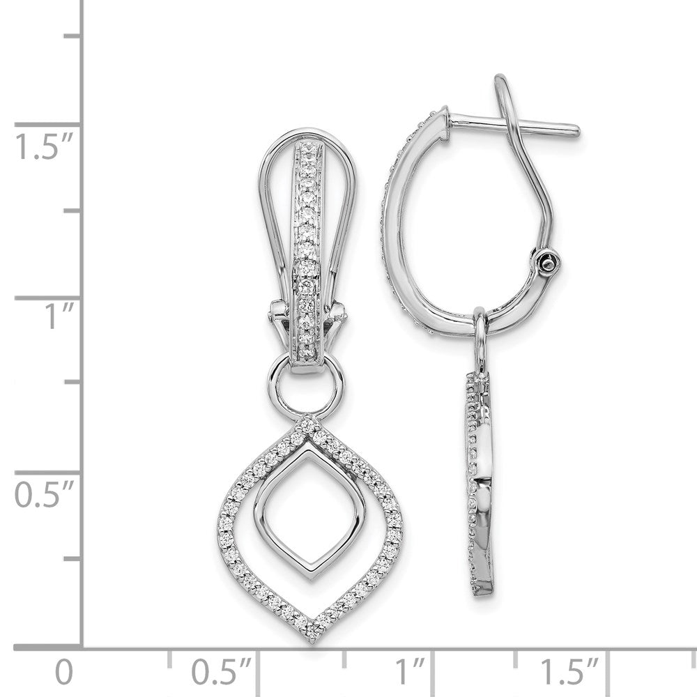 14K Weißgold Ohrringe mit echten Diamanten