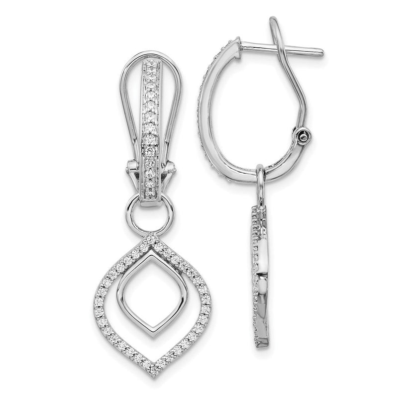 14K Weißgold Ohrringe mit echten Diamanten