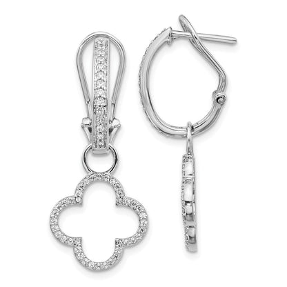 14K Weißgold Ohrringe mit echten Diamanten