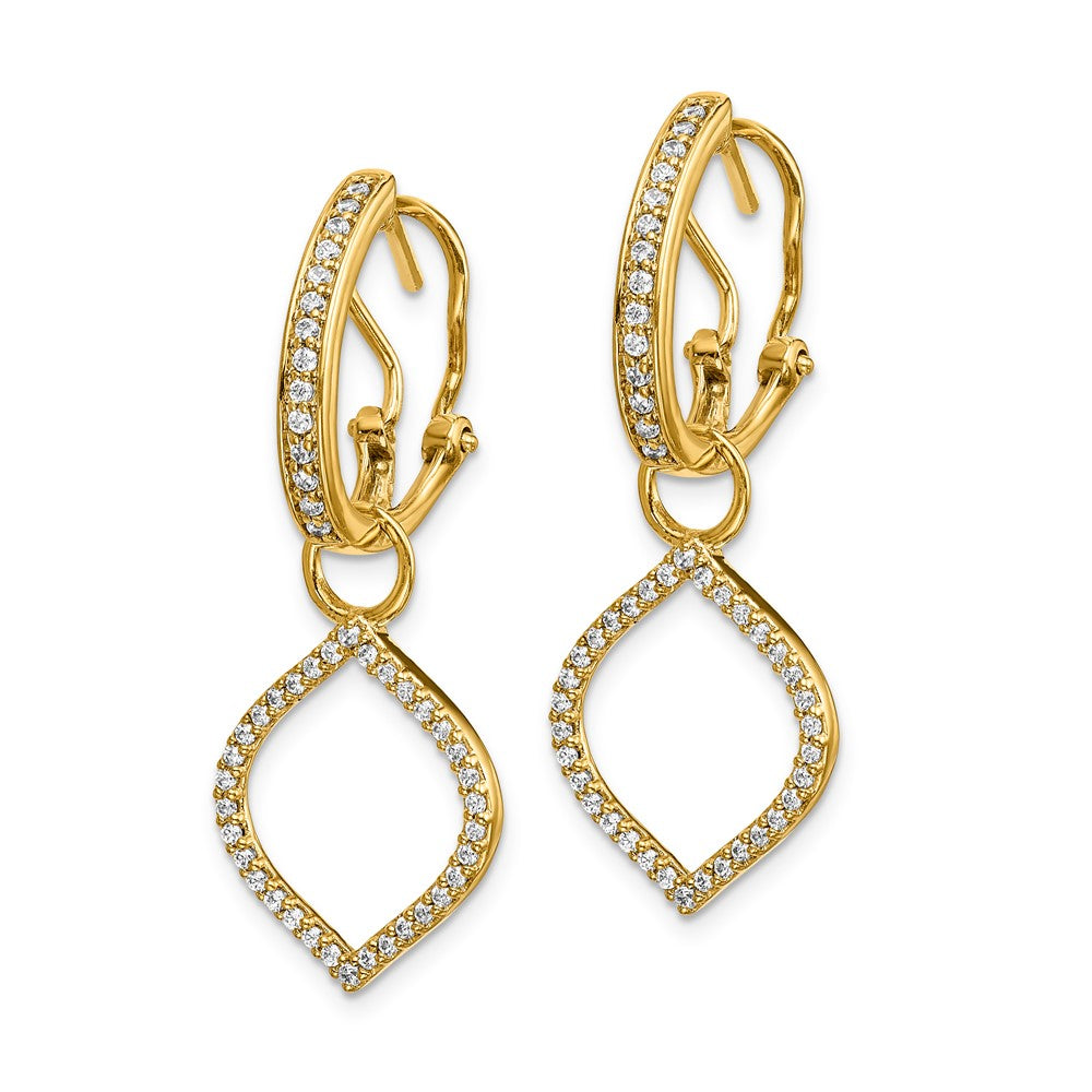 14K Weißgold Ohrringe mit echten Diamanten