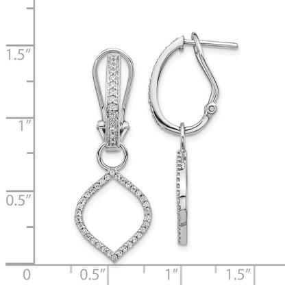 14K Weißgold Ohrringe mit echten Diamanten