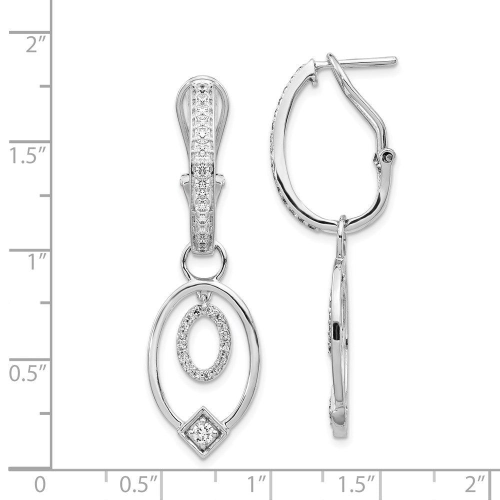 14K Weißgold Ohrringe mit echten Diamanten