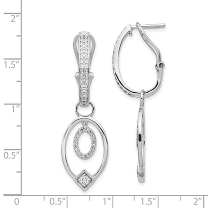 14K Weißgold Ohrringe mit echten Diamanten