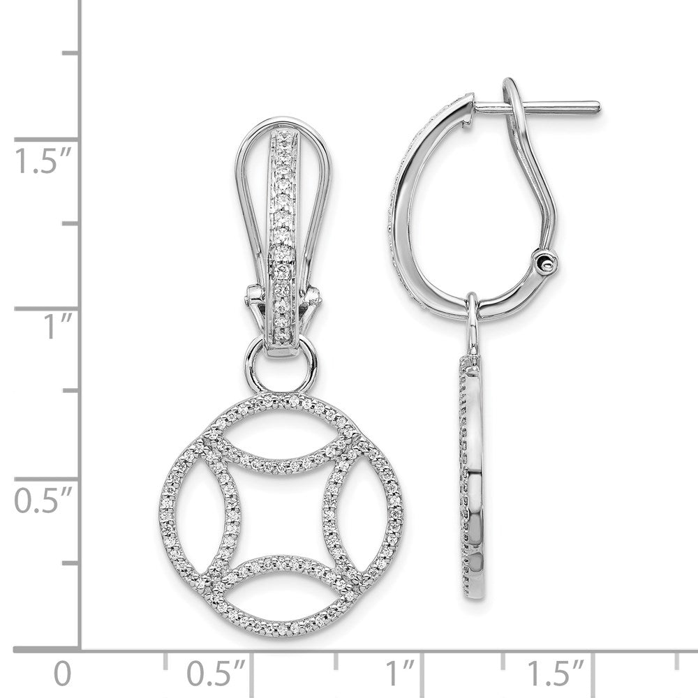 14K Weißgold Ohrringe mit echten Diamanten
