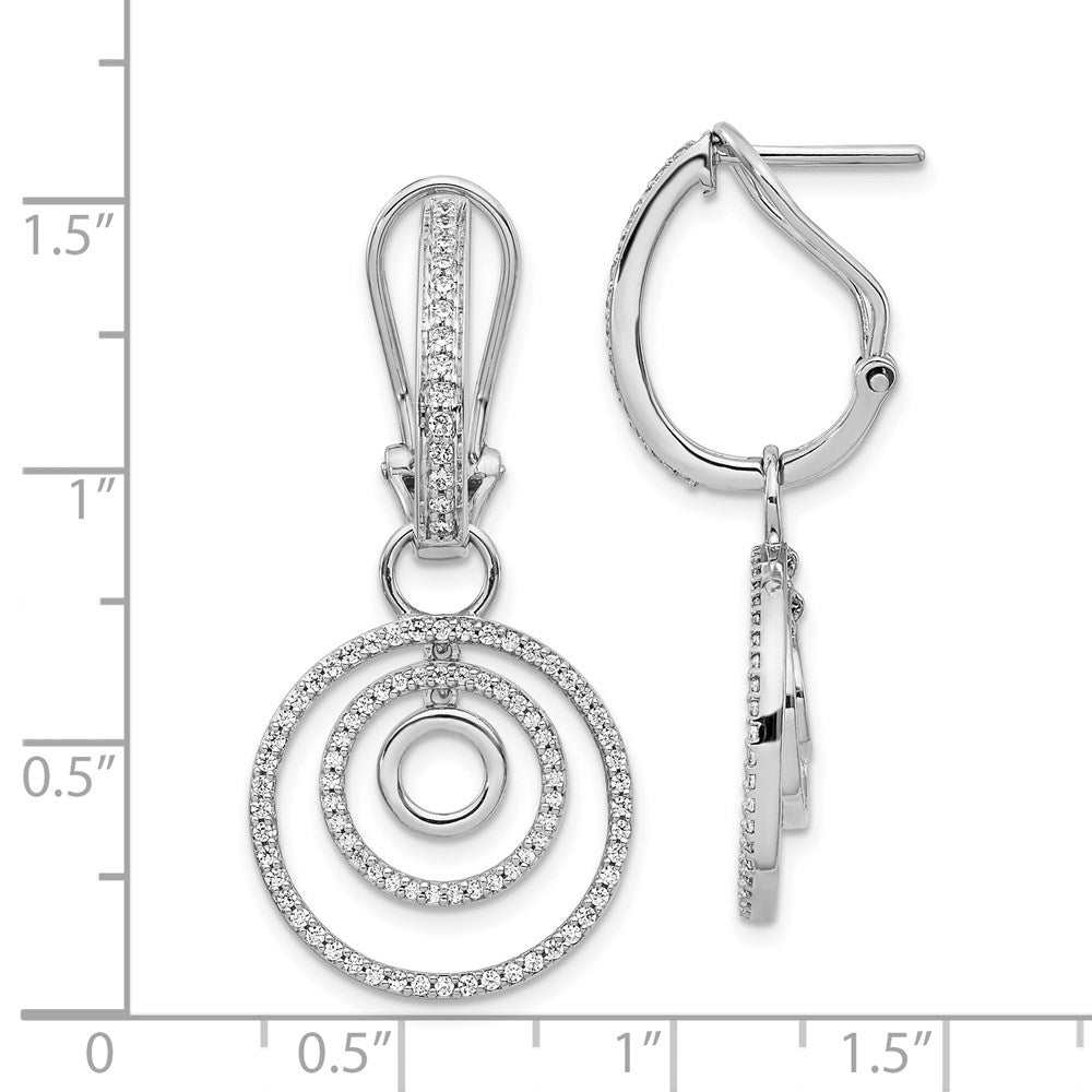 14K Weißgold Ohrringe mit echten Diamanten