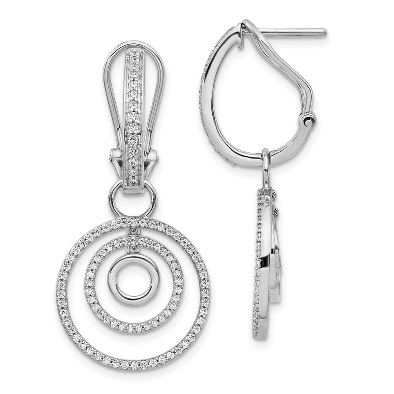 14K Weißgold Ohrringe mit echten Diamanten