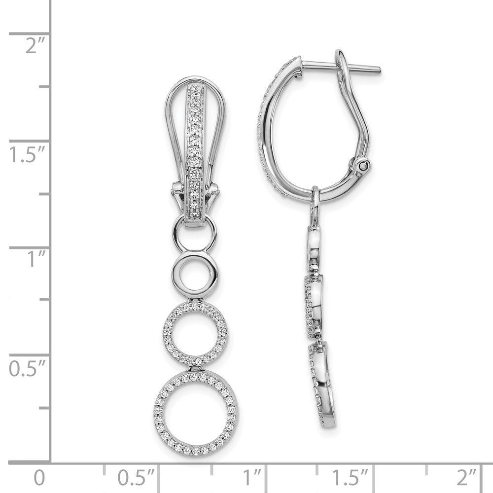14K Weißgold Ohrringe mit echten Diamanten